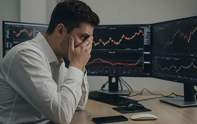 Man holding his head in disbelief and joy